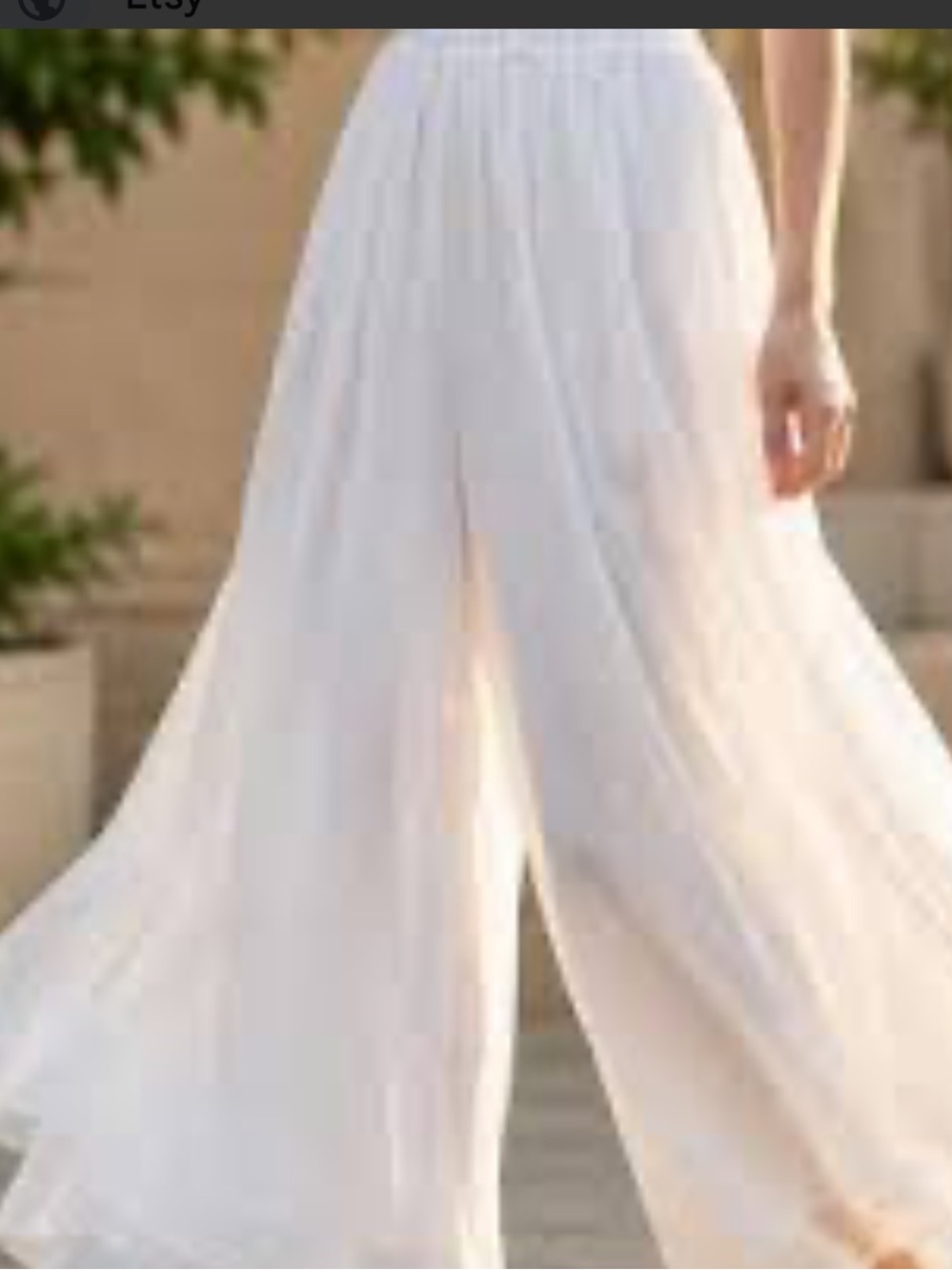Caposhie white silk pants